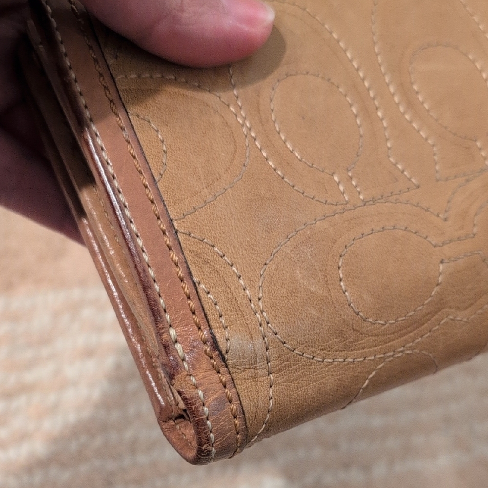 Coach Tan Leather Women's Wallet - Picture 6 of 14